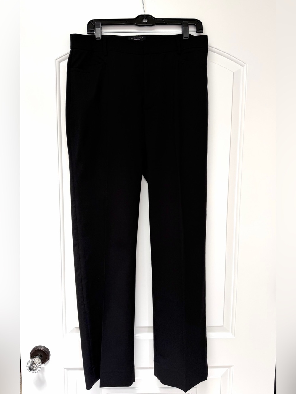 Banana Republic Siena Straight Italian Wool Pant in Black Size 10R EUC